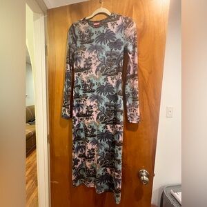 Rare STAUD long-sleeve mesh dress